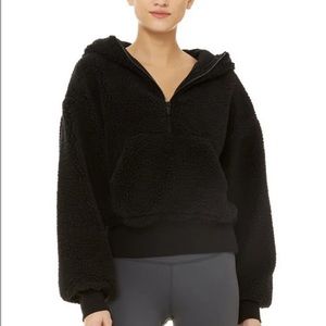 ALO Yoga Sherpa Streetside Half Zip Hoodie Sweatshirt